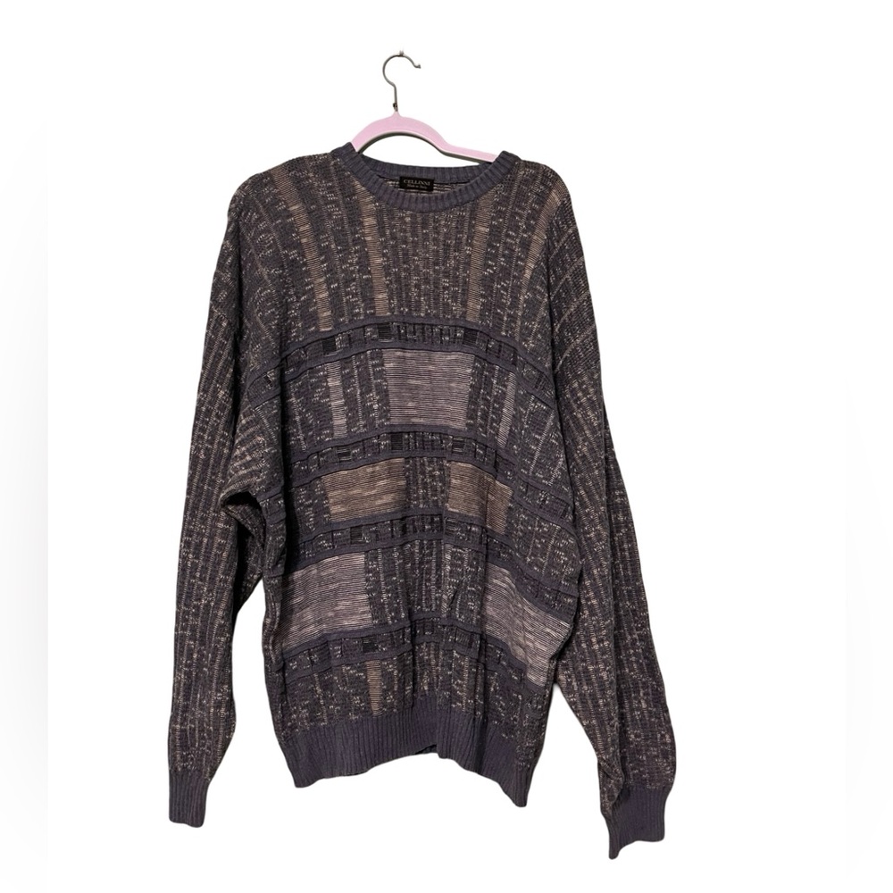 XXL Vintage Cellinni Colorblock Men’s Sweater | Italian Made